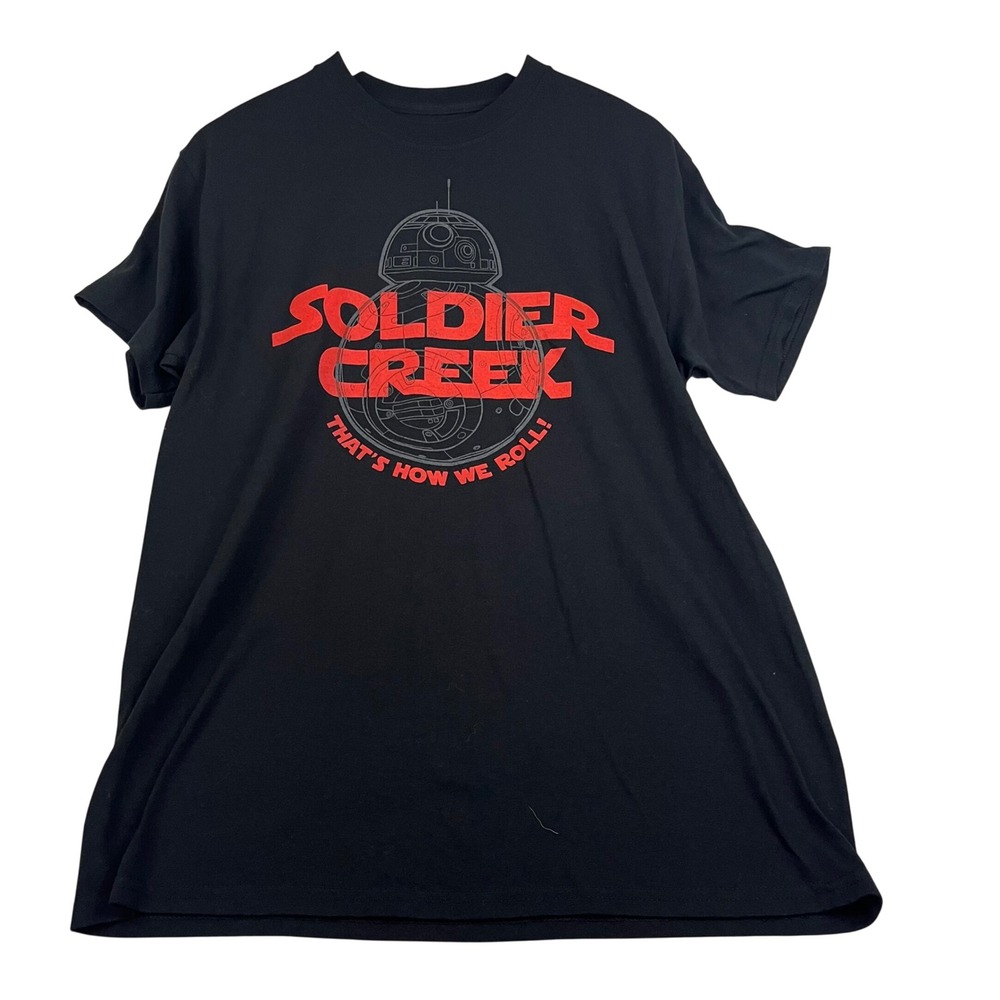 Gildan DryBlend Soldier Creek Droid Graphic T-Shirt Black Red Mens Medium